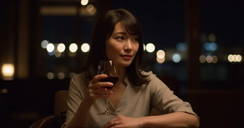 ワインを飲む女性